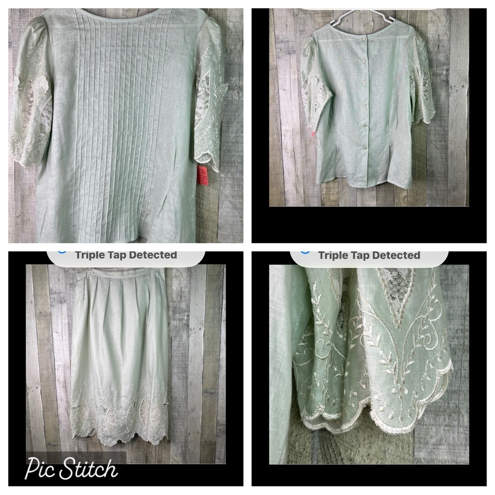 Cloak Of Many Colors By Liberty & Lucretia Size 20 2 Pc Set Blouse & Skirt Linen